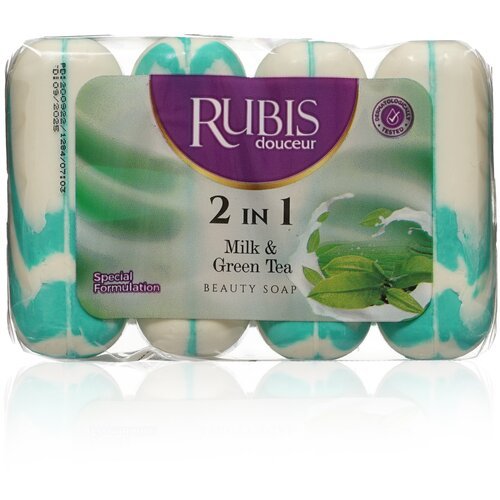 Упаковка мыла Rubis экопак Milk&Green Tea 4x90 360 г.