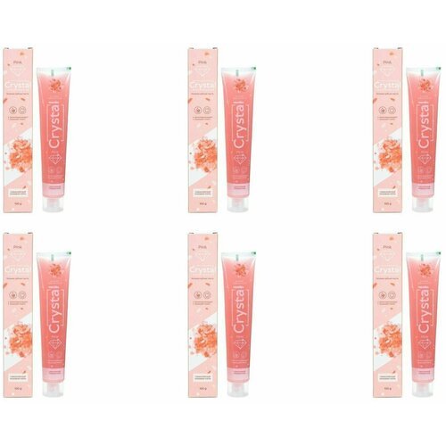 Dorall Collection Зубная паста Crystal, Розовая, Гелевая, с гималайской розовой солью 100 гр, 6 шт