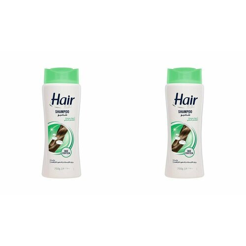 Hair Шампунь для жирных волос, зеленый, 650 мл, 2 шт