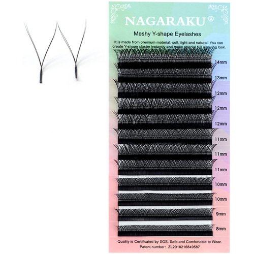 Ресницы черные Nagaraku YY , отдельные длинные С/0.07 8мм (12 линий)