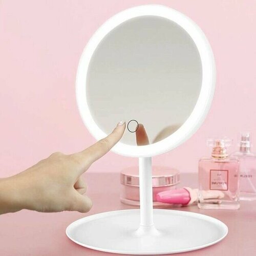 Настольное зеркало для макияжа с подсветкой , белое белый , зеркало с подсветкой в ванную , для ванной. Premium Prime Store R11