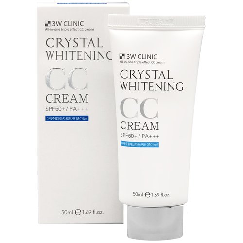 3W Clinic CC крем Crystal Whitening, SPF 50, 50 мл/50 г, оттенок: 02 natural beige