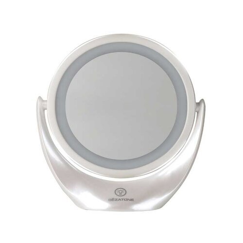 Gezatone Зеркало косметическое настольное LM110 (питание от батареек) Зеркало косметическое настольное LM110 (питание от батареек) с подсветкой, белый/серебристый