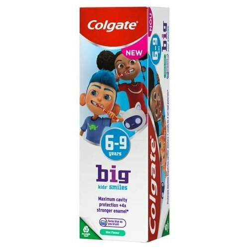 Colgate Зубная паста для детей 6-9 лет с кальцием и аргинином, вкус мяты, 50 мл (из Финляндии)