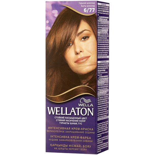 Wellaton стойкая крем-краска для волос, 6/77 горький шоколад, 110 мл