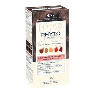 Phytosolba Набор Крем-краска 50 мл + проявляющее Молочко 50 мл + Маска-защита цвета тон 4.77 насыщенный глубокий каштан