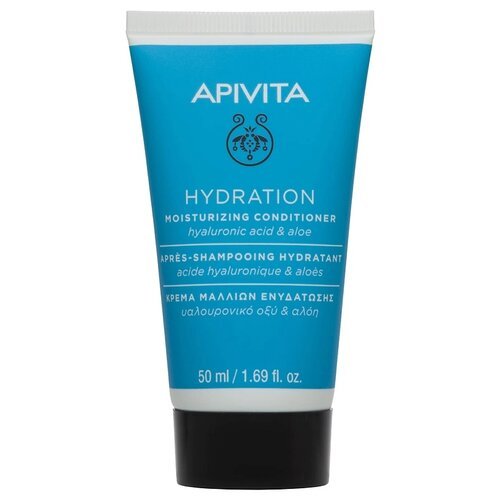 Apivita кондиционер Moisturizing Hyaluronic Acid & Aloe для всех типов волос увлажняющий с гиалуроновой кислотой и алоэ, 50 мл