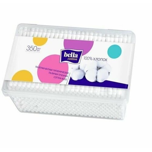 Ватные палочки Bella (Белла), квадратная упаковка, 350 шт х 1 уп