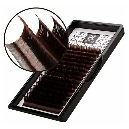 Тёмно-коричневые ресницы 'Горький шоколад' микс 0,10/D 7-15 мм (16 линий) Barbara