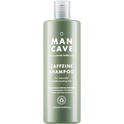 Шампунь ManCave с кофеином, 500 мл для мужчин — поддерживает здоровый рост волос благодаря кофеину, пантенолу и витамину Е — натуральная формула — не содержит сульфатов — подходит для веганов — сделано в Англии