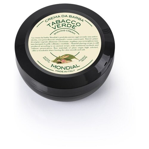 Крем для бритья Mondial 'TABACCO VERDE' с ароматом зелёного табака, пластиковая чаша, 75 мл TP-75-T