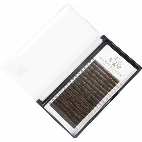 Global Fashion Ресницы для наращивания Premium Lashes микс / 7-13 мм, 0.10 мм / изгиб C / темный шоколад