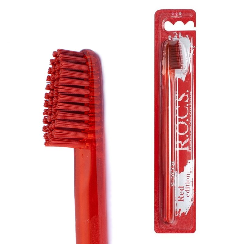 Зубная щетка ROCS Red Edition Красная