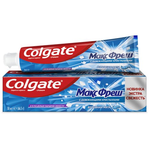 Зубная паста Colgate Макс Фреш Взрывная Мята освежающая, 50 мл, 83 г, синий