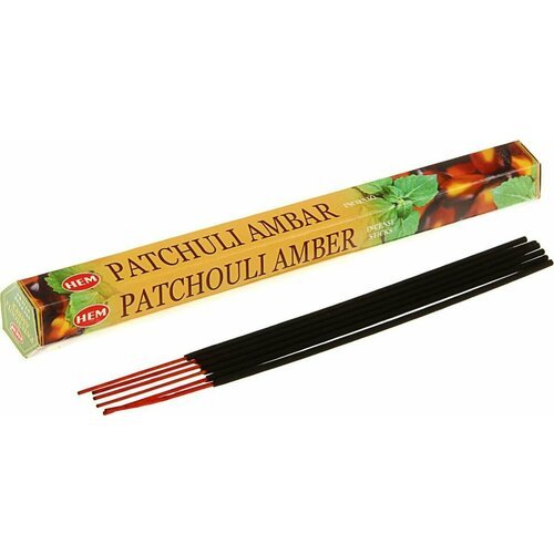 Hem Incense Sticks PATCHOULI-AMBER (Благовония пачули амбер, Хем), уп. 20 палочек.