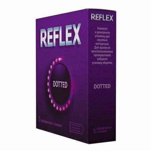 Reflex Dotted презервативы в смазке с точками, 3 шт.