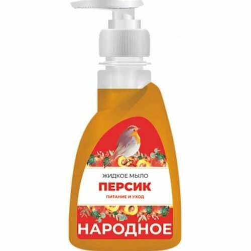 Жидкое мыло Флора народное Персик 250 мл, дозатор